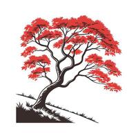 Vibrant Japanese Maple Leaf Design on Bright vector