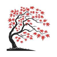 Vibrant Japanese Maple Leaf Art on Bright vector