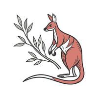 Stylized Kangaroo Paw on Bright White Surface vector
