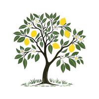 Elegant Lemon Tree Artistic Representation vector