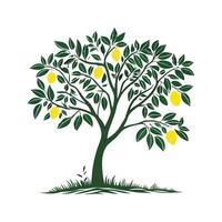 Charming Lemon Tree Artistic Design vector