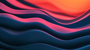 Abstract Wavy Background Featuring Navy and Orange Gradient with Smooth Lines photo