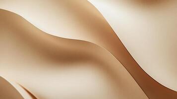 Abstract Beige Paper Texture with Wavy Folds in Smooth Light and Shadow photo