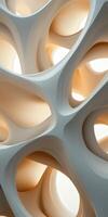 Intricate organic design in a modern architectural structure photo