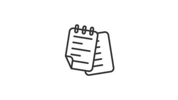 memo note icon animation loop motion graphic video