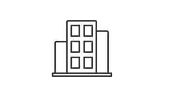 office building icon animation loop video