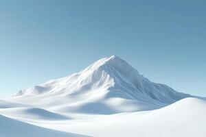 Snow-covered mountain under clear blue sky at midday photo