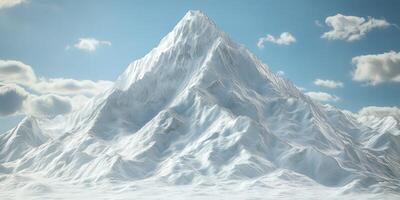 Majestic snow-covered mountain under a clear blue sky photo