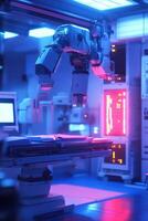 Innovative robotic technology in a futuristic hospital setting photo