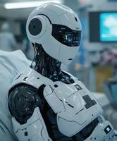 Future hospital features advanced robotic healthcare assistant photo
