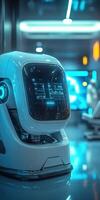 Advanced robotics in a futuristic hospital setting photo