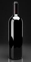 Elegant wine bottle against dark background for product showcase photo