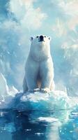 Polar bear on ice photo