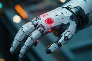 Cyborg hand showcases advanced robotic technology and design photo