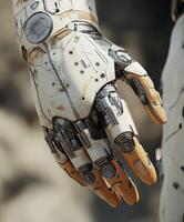 Cyborg hand showcases advanced robotics design details photo