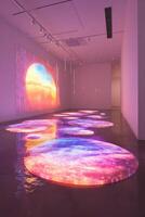 Light installation creates captivating atmosphere in gallery photo