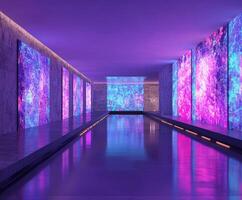 Stunning art installation in a serene indoor space photo
