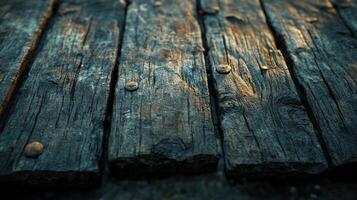 Old wooden floor with wooden planks photo