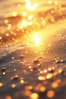 Sunset reflections on water create a dazzling effect photo