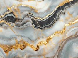 Striking marble design featuring grey and gold patterns photo