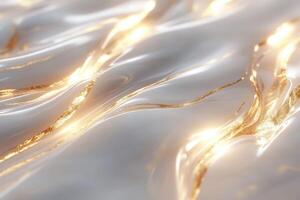 Shimmering golden waves on a smooth surface photo