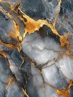 Elegant black and gold marble texture design in a natural pattern photo