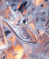 Fluid forms illuminated by warm light in artistic display photo