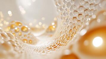 Bubbles form intricate patterns in a fluid setting photo
