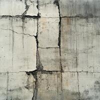 Cracked concrete wall showing wear and age over time photo