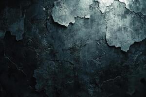 Dark textured surface with peeling layers in low light photo