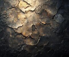 Cracked surface revealing texture and depth photo