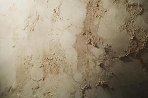 Cracked plaster wall revealing aged textures and patterns photo