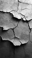 Cracked and peeling wall texture in monochrome tones photo