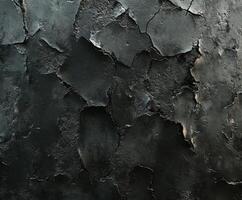Texture of cracked black surface reveals intricate patterns photo