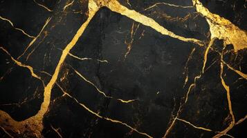 Black and gold marble texture background photo