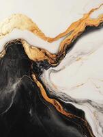 Elegant abstract design with gold and black marble texture photo