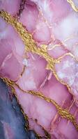 Pink and gold marbled stone background design for decor photo