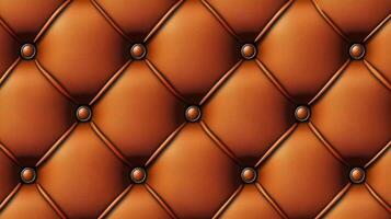 Textured brown leather upholstery with deep buttons photo