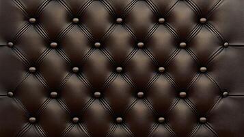 Elegant tufted leather upholstery in rich dark tones photo
