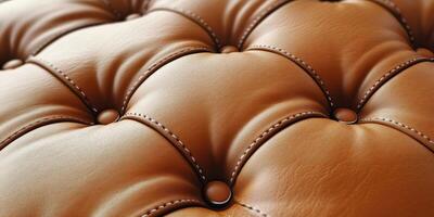 Detail of leather upholstery showcasing tufted design photo