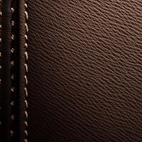 Textured brown leather surface with detailed stitching photo
