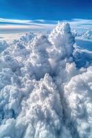 Beautiful clouds soaring high above the earth's surface photo