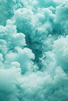 Colorful clouds swirl in vibrant turquoise tones photo