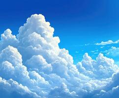 Beautiful fluffy clouds in a clear blue sky during daytime photo