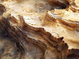 Desert landscape with rugged terrain and intricate formations photo