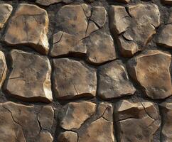 Textured stone wall resembles rustic ancient architecture photo