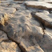 Natural rock formation with detailed textures under sunlight photo