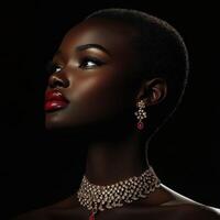 Elegant portrait showcasing beauty and sophistication with jewelry photo