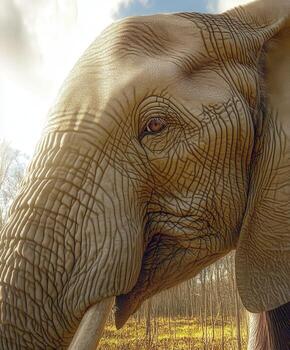 Close-up view of an elephant in its natural habitat during daylight photo
