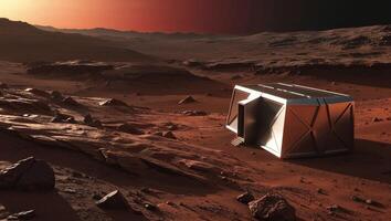 A small cabin on the surface of mars photo